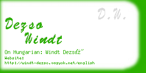 dezso windt business card